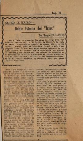 Crítica de teatro. Doble estreno del Ictus