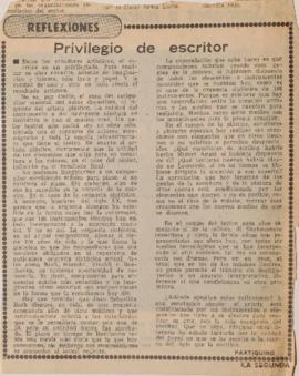 Reflexiones. Privilegio de escritor