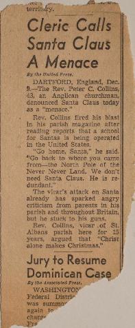 Cleric calls Santa Claus a menace