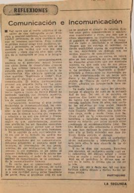 Reflexiones. Comunicación e incomunicación