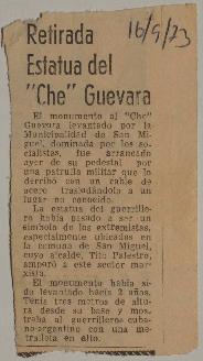 Retirada estatua del "Che" Guevara