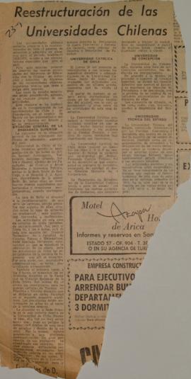 Reestructuración de las universidades chilenas