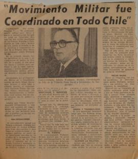 "Movimiento militar fue coordinado en todo Chile"