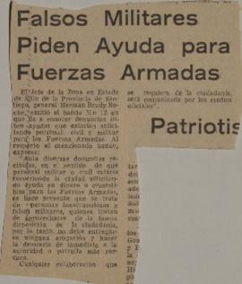 Falsos militares piden ayuda para fuerzas armadas