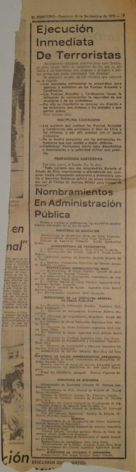 Ejecución inmediata de terroristas