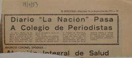 Diario La Nación pasa a Colegio de Periodistas