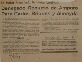Denegado recurso de amparo para Carlos Briones y Almeyda