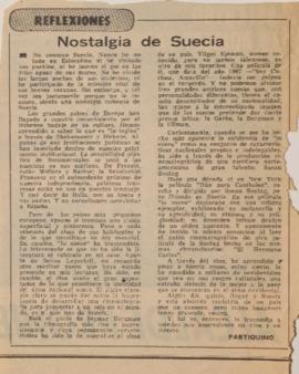 Reflexiones. Nostalgia de Suecia