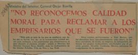 "No reconocemos calidad moral para reclamar a los empresarios que se fueron"