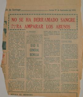 No se ha derramado sangre para amparar los abusos