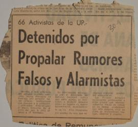 Detenidos por propalar rumores falsos y alarmistas
