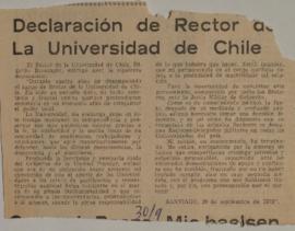 Declaración de rector de la Universidad de Chile