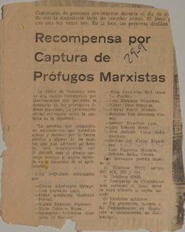 Recompensa por captura de prófugos marxistas