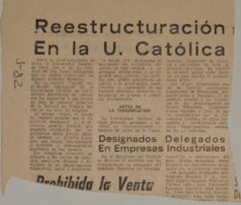Reestructuración en la U. Católica