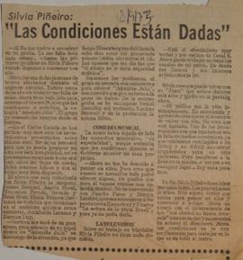 Silvia Piñeiro: "Las condiciones están dadas"