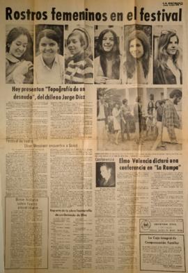 Notas y fotografías de prensa sobre el segundo Festival Latinoamericano de Teatro Universitario d...