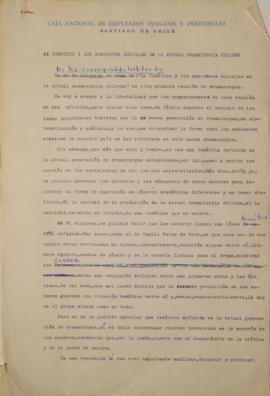 La temática y los ambientes sociales en la actual dramaturgia chilena