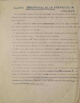 Algunas características de la dramaturgia chilena