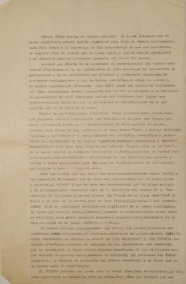 Artículo sobre el teatro chileno