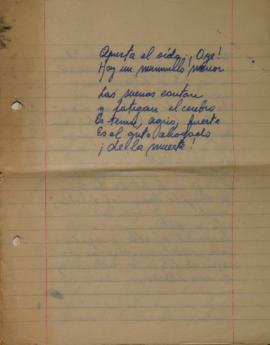 Texto narrativo y poema sin títulos