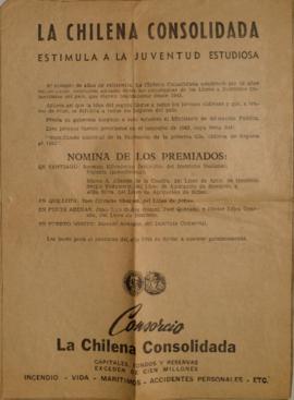Afiche de prensa concurso estudiantil convocado por la Chilena Consolidada