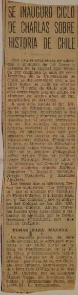 Se inauguró ciclo de charlas sobre historia de Chile