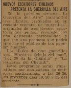 Nuevos escritores chilenos presenta La Guerrilla del Aire