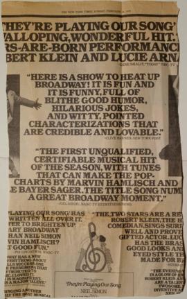 Publicidad de "They're Playing Our Song" (1978)
