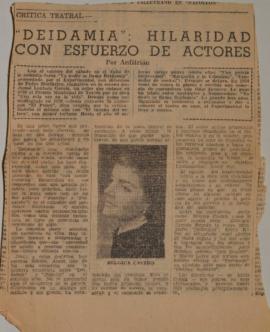 "Deidamia": Hilaridad con esfuerzo de actores