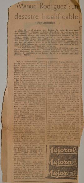"Manuel Rodríguez": un desastre incalificable