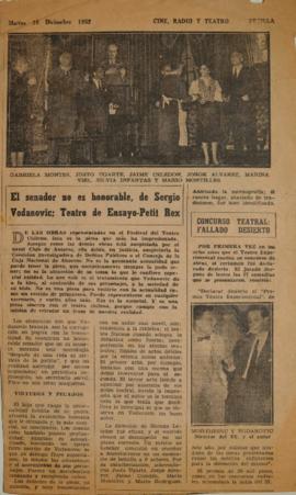 El senador no es honorable, Sergio Vodanovic; Teatro de Esanyo-Petit Rex