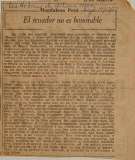 El senador no es honorable - Magdalena Petit
