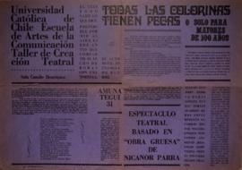 Afiche de la obra "Todas las colorinas tienen pecas o solo para mayores de 100 años"