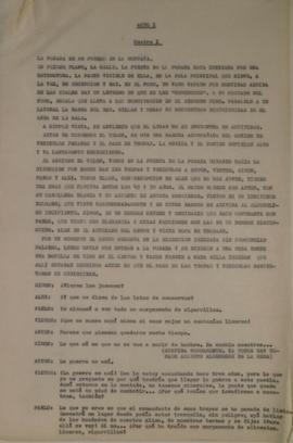 Páginas borrador del libreto teatral de la obra "Los traidores"
