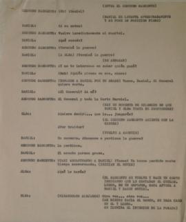 Páginas borrador del libreto teatral de la obra "Los traidores"