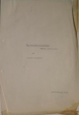 Páginas borrador del libreto teatral de la obra "Los traidores"