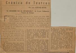 "El senador no es honorable", de Sergio Vodanovic. Teatro de Ensayo