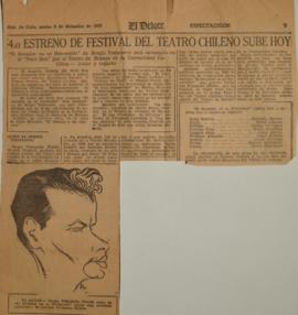 4.o Estreno de Festival del Teatro Chileno sube hoy