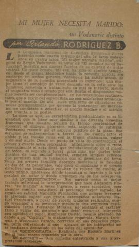 Mi mujer necesita marido: un Vodanovic distinto