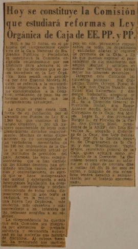 Hoy se constituye la comisión que estudiará reformas a la ley orgánica de Caja de EE.PP. y PP.