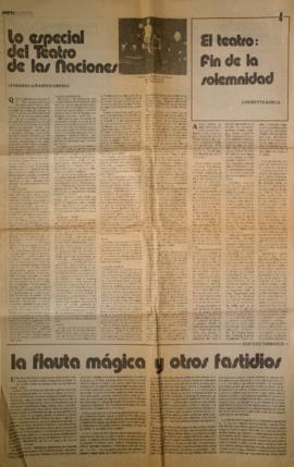 Notas y fotografías de prensa sobre IV Sesión Mundial del Teatro de las Naciones