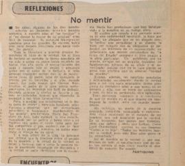 Reflexiones. No mentir