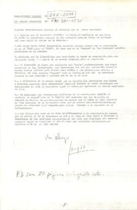 Fax de Sergio Vodanovic a Ricardo Larraín