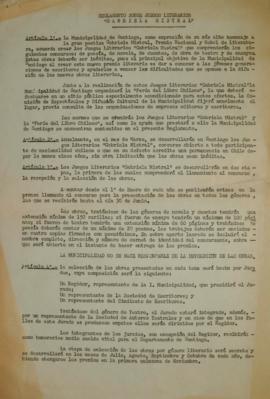 Reglamento sobre juegos literarios "Gabriela Mistral"