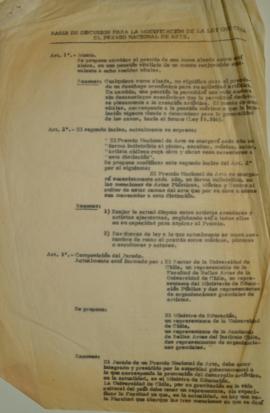 Bases de discusión para la modificación de la ley que crea el premio nacional de arte