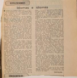 Reflexiones. Idiomas e idiomas
