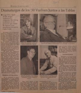 Dramaturgos de los '50 Vuelven Juntos a las Tablas