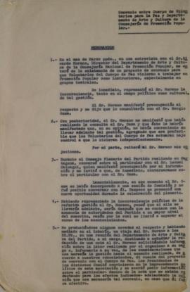 Memorandum Departamento de Arte y Cultura de la Consejería de Promoción Popular
