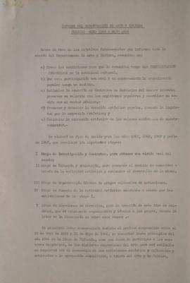 Informe del Departamento de Arte y Cultura, período mayo 1965 a mayo 1966