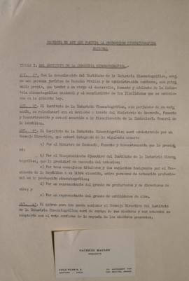 Proyecto de Ley que fomenta la producción cinematográfica Nacional